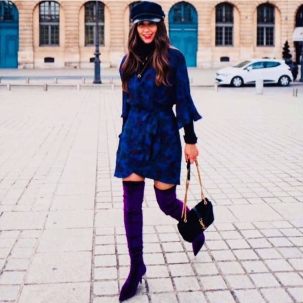 🚫SOLD 🚫 [ZARA] AUBERGINE OVER THE KNEE BOOTS - Picture 3 of 7
